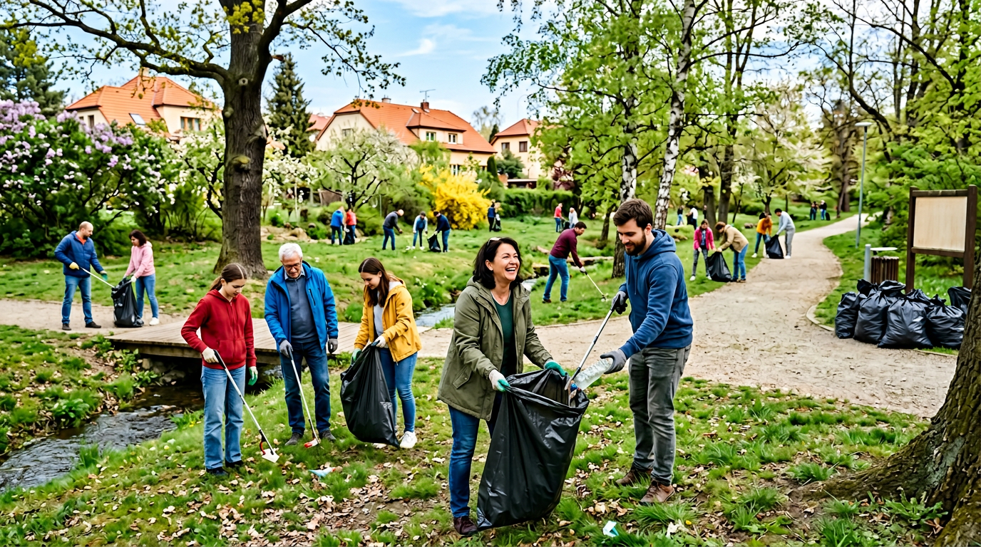 Úklid veřejného prostoru — ilustrace
